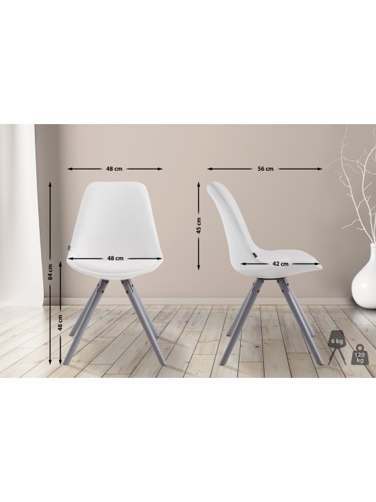 Silla de visita Laval redonda gris, blanco Silla de visita Laval redonda gris, blanco