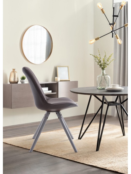 Silla de visita Laval redonda gris, marrón Silla de visita Laval redonda gris, marrón