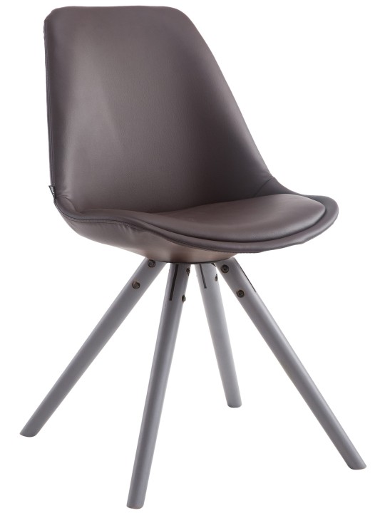 Silla de visita Laval redonda gris, marrón Silla de visita Laval redonda gris, marrón