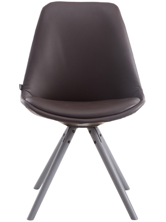 Silla de visita Laval redonda gris, marrón Silla de visita Laval redonda gris, marrón