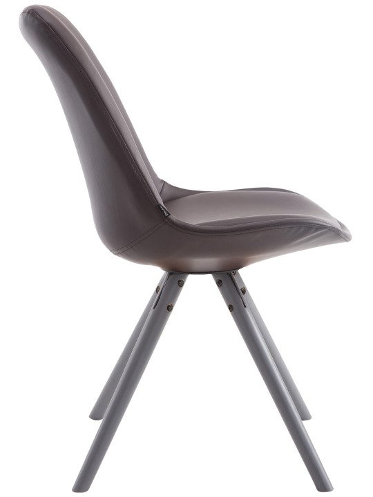 Silla de visita Laval redonda gris, marrón Silla de visita Laval redonda gris, marrón