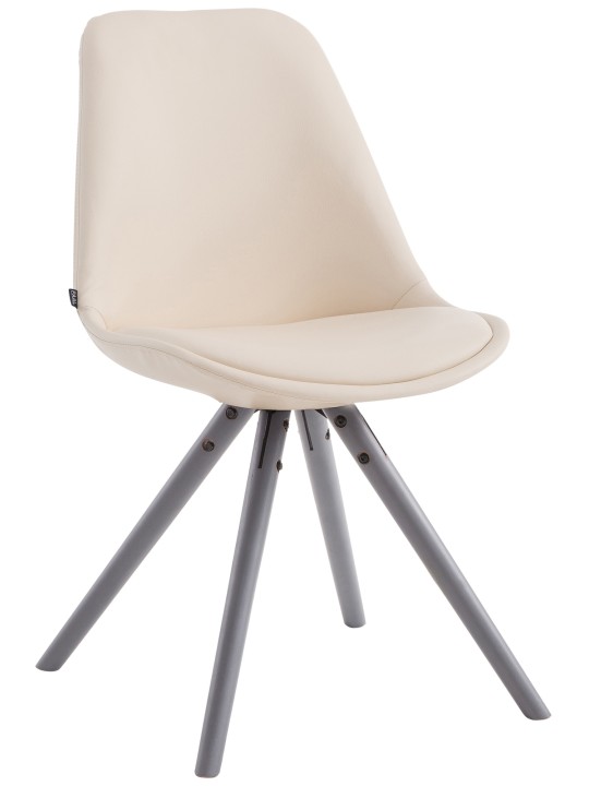 Silla de visita Laval redonda gris, crema Silla de visita Laval redonda gris, crema