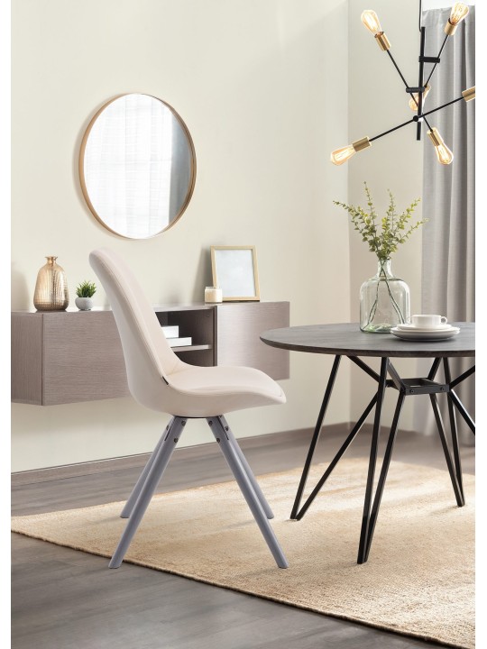 Silla de visita Laval redonda gris, crema Silla de visita Laval redonda gris, crema