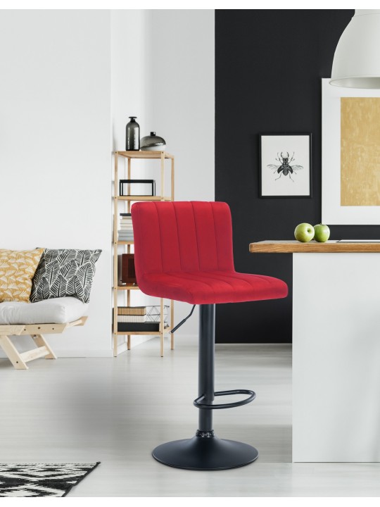 Taburete de bar Jamie terciopelo, rojo