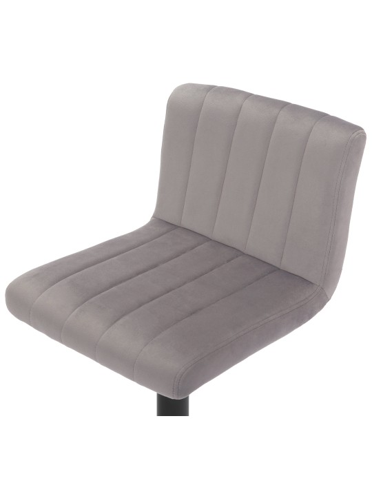Juego de 2 taburetes de bar Jamie terciopelo, gris