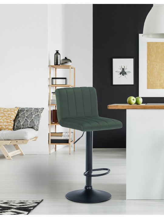 Juego de 2 taburetes de bar Jamie terciopelo, verde Juego de 2 taburetes de bar Jamie terciopelo, verde
