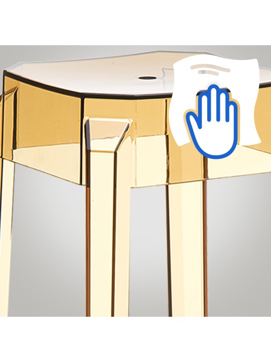 Taburete de bar Fox, transparente, ámbar