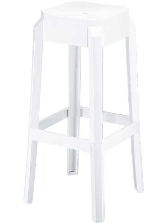 Taburete de bar Fox, blanco brillante