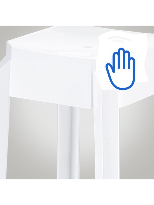 Taburete de bar Fox, blanco brillante