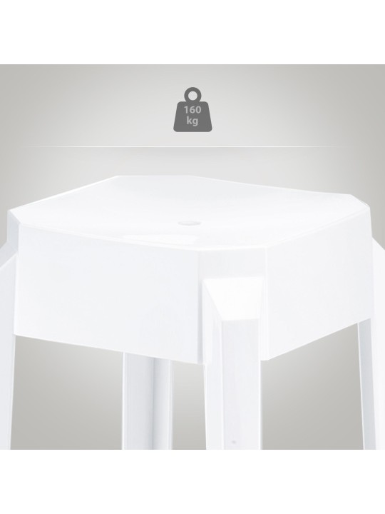 Taburete de bar Fox, blanco brillante