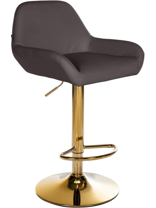Taburete de bar Braga Piel sintética dorada, marrón