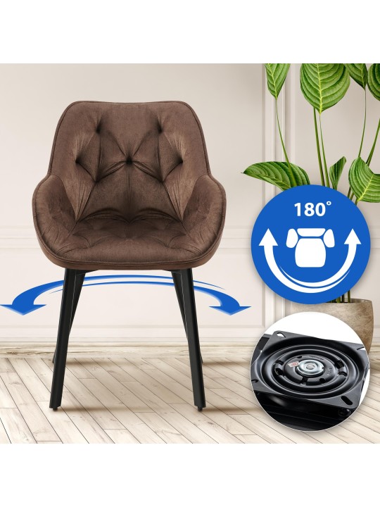 Silla de comedor Antigo terciopelo, marrón