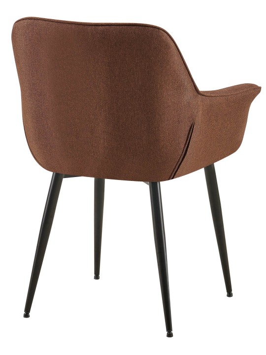 Silla de comedor tela Roseville, marrón