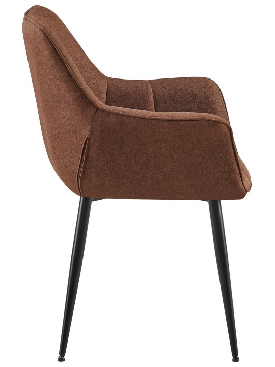Silla de comedor tela Roseville, marrón