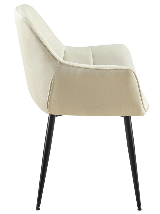 Silla de comedor tela Roseville, crema