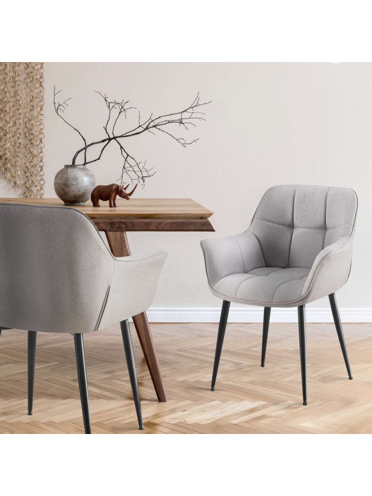 Silla de comedor tela Roseville, gris