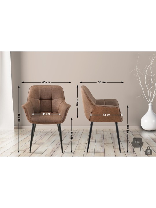 Silla de comedor tela Roseville, taupe