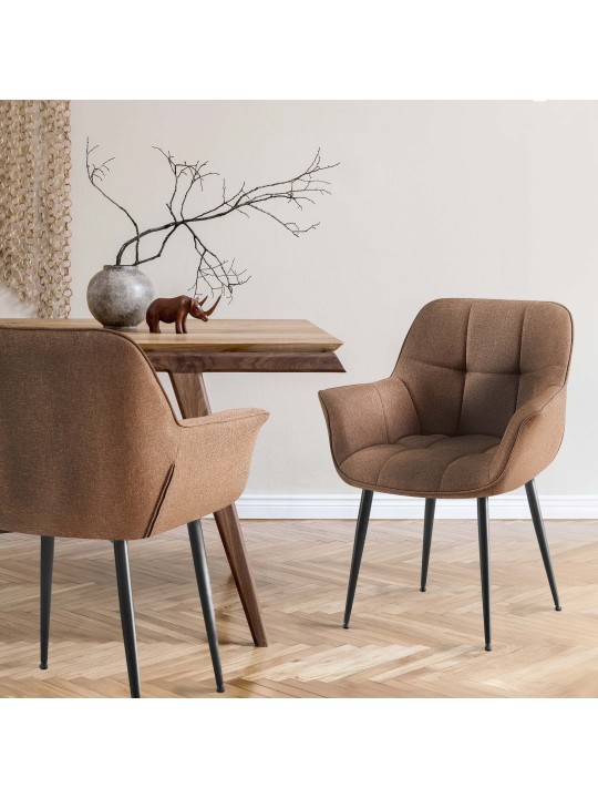 Silla de comedor tela Roseville, taupe