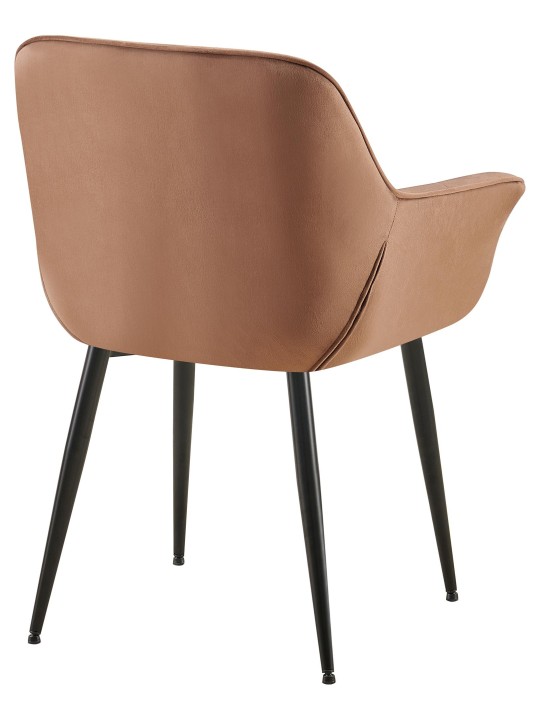 Silla de comedor de terciopelo Roseville, marrón Silla de comedor de terciopelo Roseville, marrón