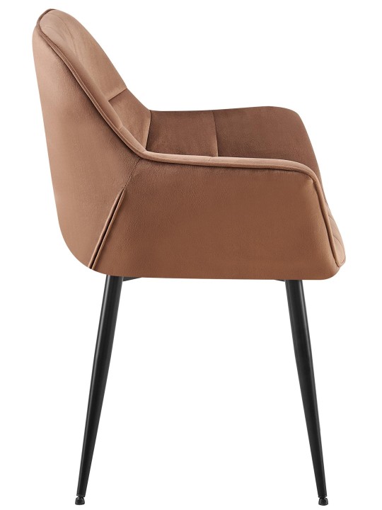 Silla de comedor de terciopelo Roseville, marrón Silla de comedor de terciopelo Roseville, marrón