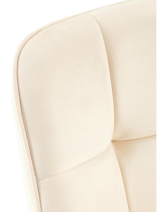 Silla de comedor de terciopelo Roseville, crema
