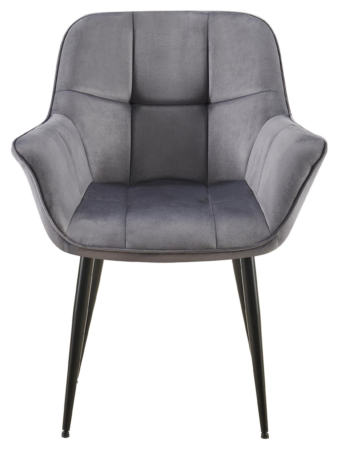 Silla de comedor de terciopelo Roseville, gris oscuro