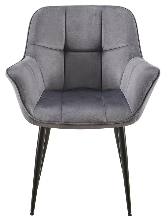 Silla de comedor de terciopelo Roseville, gris oscuro