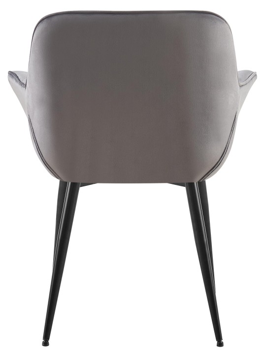 Silla de comedor de terciopelo Roseville, gris oscuro