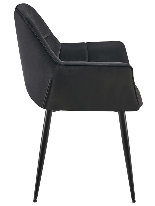 Silla de comedor de terciopelo Roseville, negro