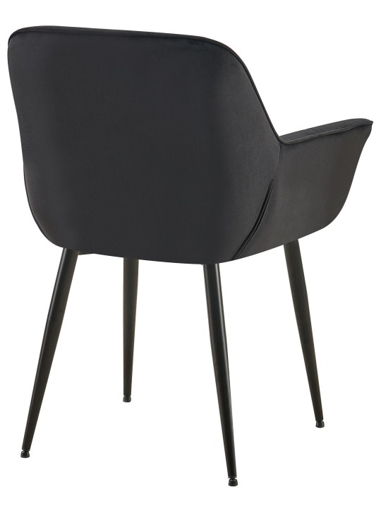 Silla de comedor de terciopelo Roseville, negro