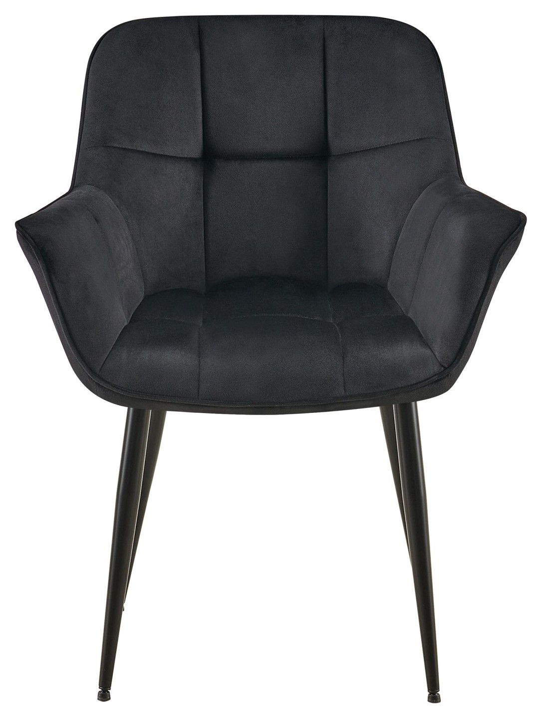 Silla de comedor de terciopelo Roseville, negro