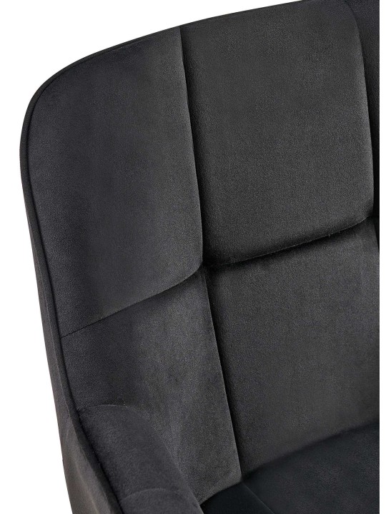 Silla de comedor de terciopelo Roseville, negro