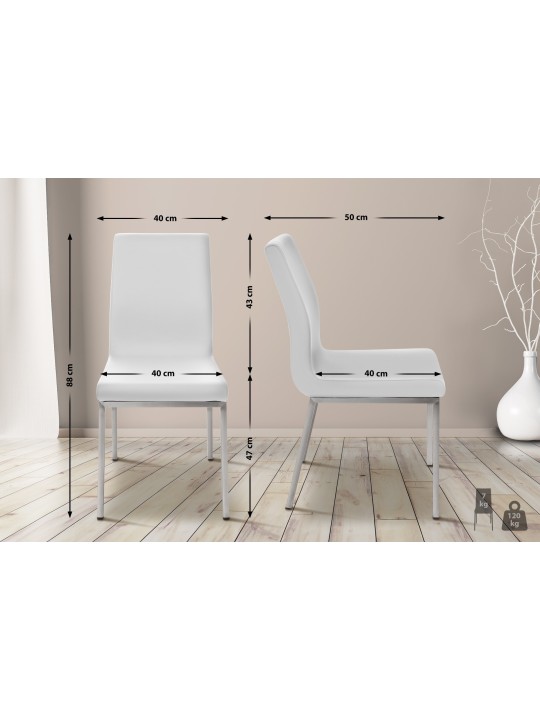 Silla de comedor Colmar, blanco