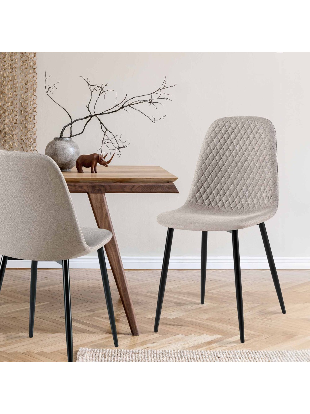 Silla Giverny tela, gris