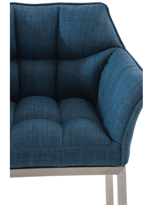 Taburete de bar Damaso E tela con estructura de 4 pies, azul Taburete de bar Damaso E tela con estructura de 4 pies, azul