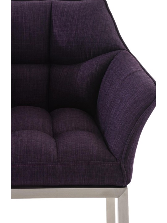 Taburete de bar Damaso E tela con estructura de 4 pies, lila Taburete de bar Damaso E tela con estructura de 4 pies, lila