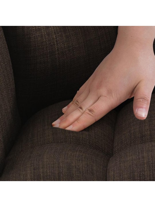 Taburete de bar Damaso B tela con estructura de 4 pies, marrón