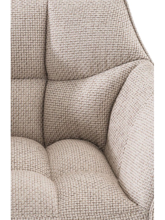 Taburete de bar Damaso B tela con estructura de 4 pies, marfil