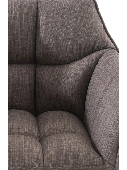 Taburete de bar Damaso W tela con estructura de 4 pies, gris