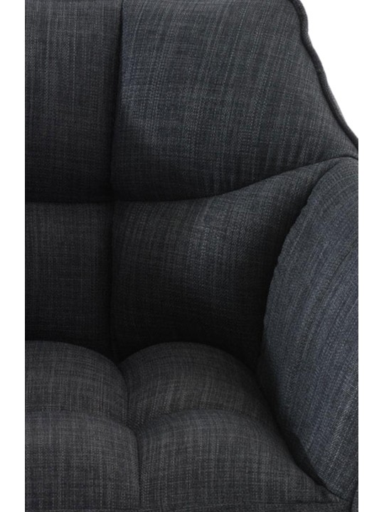 Taburete de bar Damaso W tela con estructura de 4 pies, gris oscuro