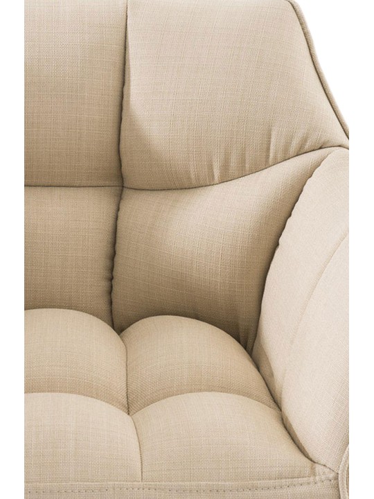 Taburete de bar tela Damaso con estructura de 4 pies, crema