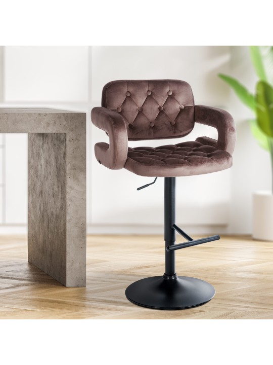 Taburete de bar Dublin terciopelo, marrón