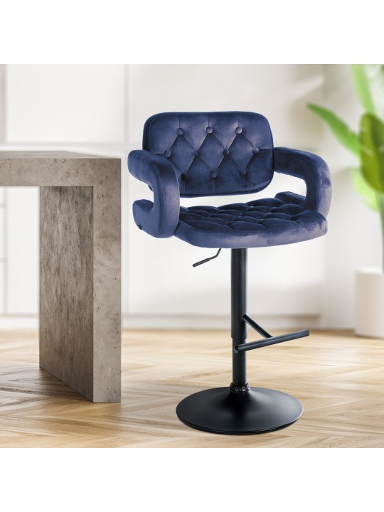 Taburete de bar Dublin terciopelo, azul