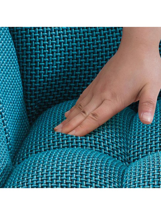 Taburete de bar Damaso E tejido, turquesa