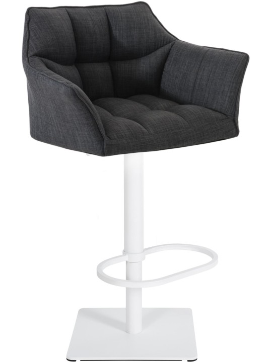 Taburete de bar Damaso W tela, gris oscuro