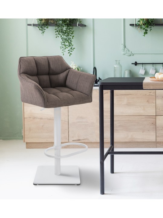 Taburete de bar Damaso W tela, gris Taburete de bar Damaso W tela, gris