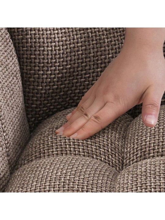 Juego de 2 taburetes de bar tela Damaso, marrón tierra