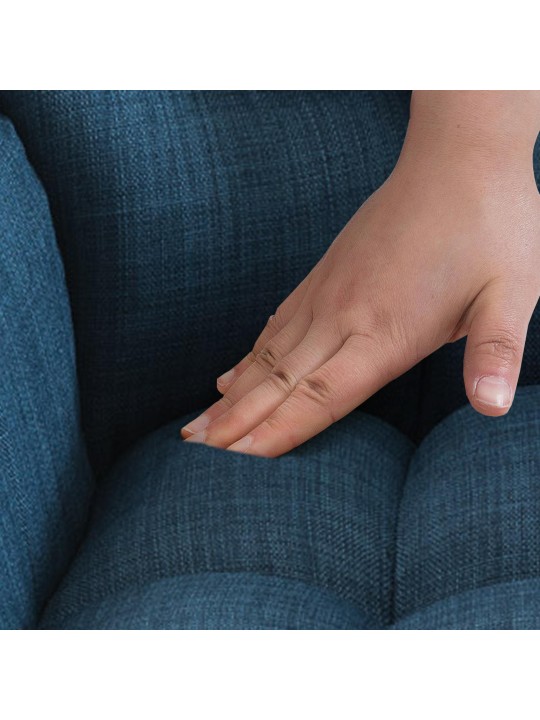 Juego de 2 taburetes de bar tela Damaso, azul