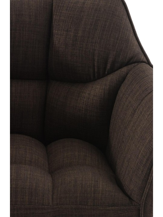 Juego de 2 taburetes de bar tela Damaso, marrón