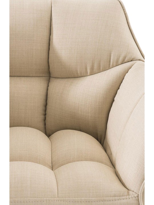 Juego de 2 taburetes de bar tela Damaso, crema